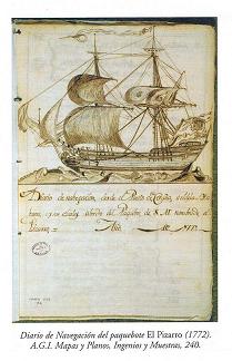El Pizarro, paquebote que tra&iacute;a la correspondencia desde La Habana hasta A Coru&ntilde;a.