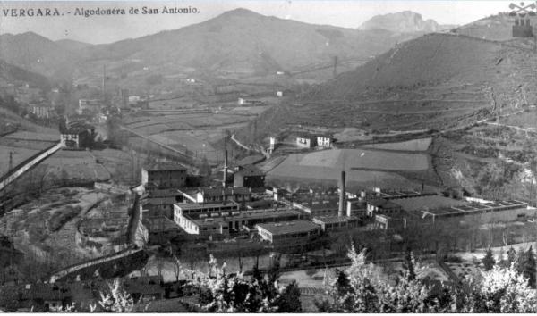 5A Algodonera de San Antonioko lantegiaren bista orokorra, 1940. hamarkada